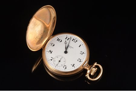 pocket watch, "Waltham Wadsworth", USA, the 20th cent., gold, 14 K standart, 90.50 g, Ø 48 mm, mechanism in working order