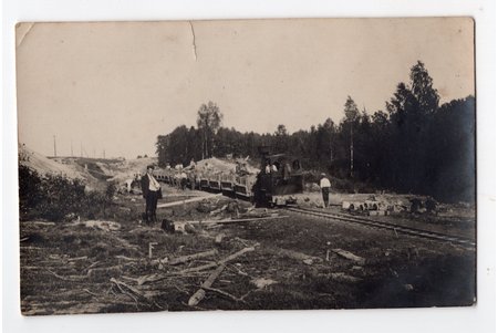 фотография, Узкоколейная железная дорога, Латвия, 20-30е годы 20-го века, 13.8x8.8 см