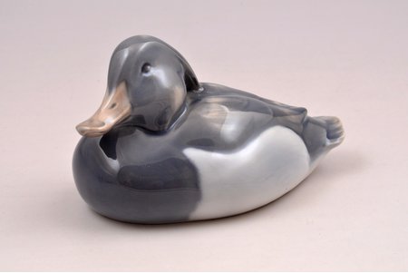 figurine, Duck, porcelain, Denmark, Royal Copenhagen, molder - Peter Herold, 1924, 6 x 10.5 cm