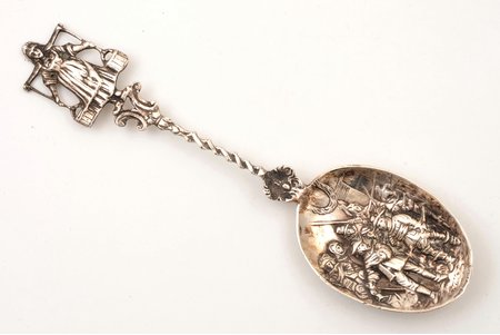 spoon, silver, 830 standard, 49.85 g, 19.5 cm, the border of the 19th and the 20th centuries, Germany, import hallmark of Finland