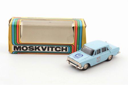 car model, Moskvitch 408, "Saratov 400 years anniversary", metal, USSR, 1990