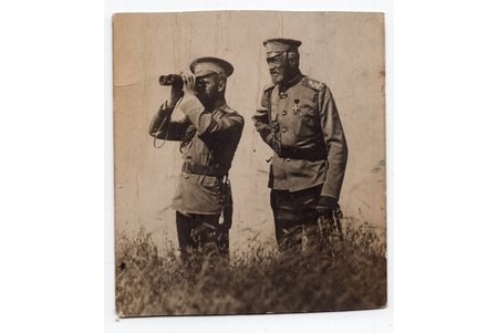 fotogrāfija, cars Nikolajs II, karaspēka mācībās, Krievijas impērija, 20. gs. sākums, 10x9 cm