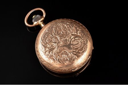 pocket watch, "Remontoir", Ancre Ligne Droite 17 Rubis, №37041, Switzerland, the end of the 19th century, gold, 56, 14 K standart, 79.61 g, Ø 50 mm