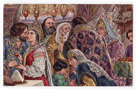 открытка, художник (?), Российская империя, начало 20-го века, 14x9 см