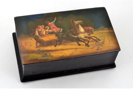 case, "Troika", painting, Russia, the beginning of the 20th cent., 25 x 15 x 9 cm