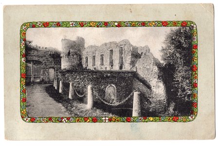 postcard, Cēsis, castle ruins, Latvia, Russia, beginning of 20th cent., 14x9 cm
