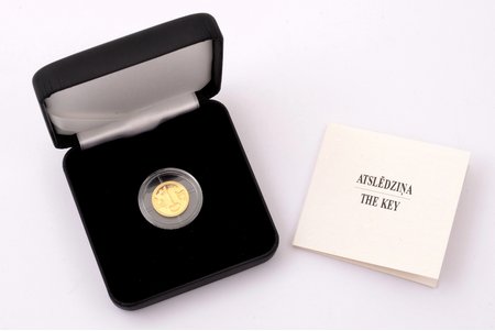 Latvia, 5 euro, 2021, The key, gold, Proof, fineness 999.9, 1.24 g, fine gold weight 1.239 g, KM# 217