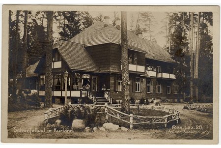 photography, Baldone (german: Schwefelbad) resort building. During the First World War, it housed a convalescent home for German officers - Genesungsheim, Latvia, Germany, beginning of 20th cent., 9 x 14 cm