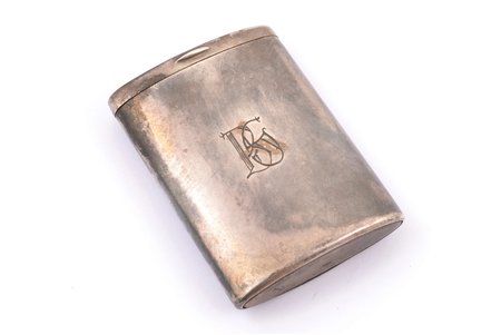 matches' holder, silver, 835S standard, 37.60 g, 5.9 x 4.2 x 1.3 cm, Scandinavia, import hallmark of Finland