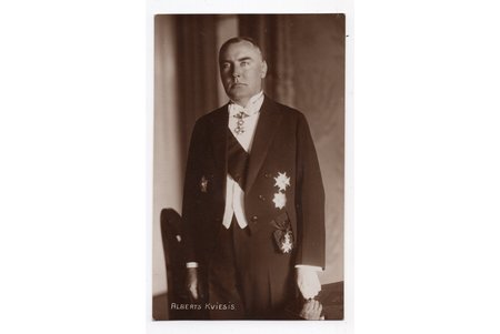 photography, President of Latvia Alberts Kviesis, Latvia, 20-30ties of 20th cent., 13.5х8.5 cm