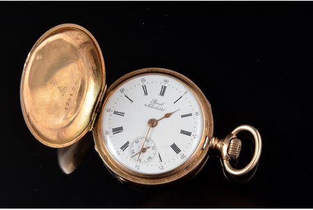 карманные часы, "Borel Neuchatel", вес механизма со стеклом 16 г, Швейцария, начало 20-го века, золото, 56, 14 K проба, 27.7 г, Ø 33 мм, механизм в рабочем состоянии