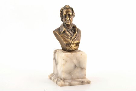 bust, Johann Wolfgang von Goethe, bronze, h 16.5 cm, weight 1222 g.