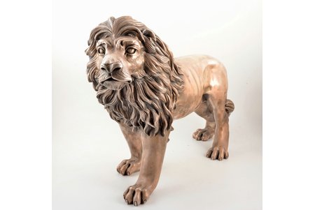 statuete, "Lauva", sudrabs, 925 prove, svars (bruto) 18.55 kg, 38 x 58 x 20 cm, Alessandro Magrino, 20. gs., Itālija
