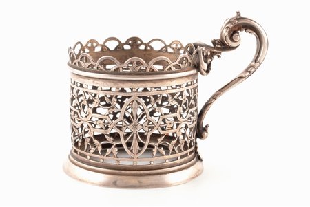 tea glass-holder, silver, 950 standard, 137.4 g, h (with handle) 9.6, Ø (internal) 6.9 cm, Cardeilhac, the 2nd half of the 19th cent., Paris, France