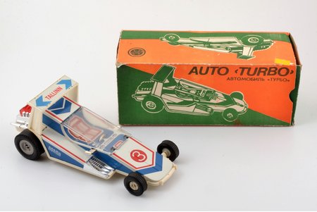 a toy, auto "Turbo", production association "Norma", metal, plastic, USSR, Estonia, the 80ies of 20th cent., 24.5 x 10.4 x 9 cm, in original box