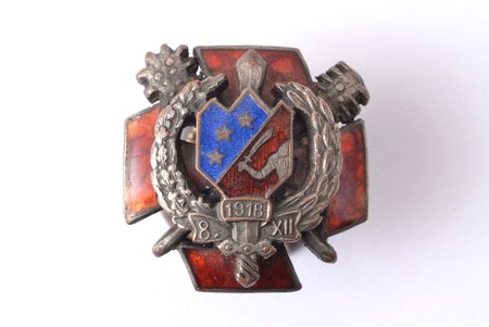 miniature badge - replica, Cēsis company, Latvia, 20 x 19.5 mm, minor enamel defect