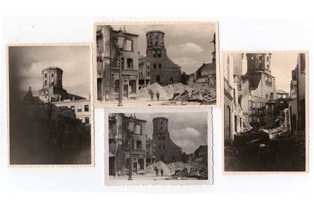 photography, 4 pcs., World War II, Riga, Latvia, 40ties of 20th cent., 10.2х7. 8.7х6.2 cm