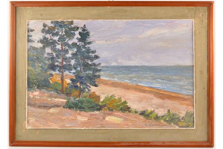 Konoplin Mikhail (1922-2000), "By the sea", 1965, carton, oil, 19 x 29.5 cm