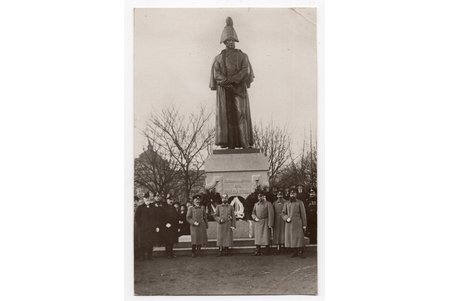 фотография, Рига, памятник Барклаю де Толли, Латвия, Российская империя, начало 20-го века, 13.6х8.8 см