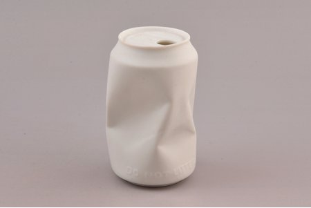 vase, Soda Can, "Do not litter" collection, bisque, Rosenthal, shape by Tapio Wirkkala, Germany, the 90ies of 20th cent., h 10.2 cm