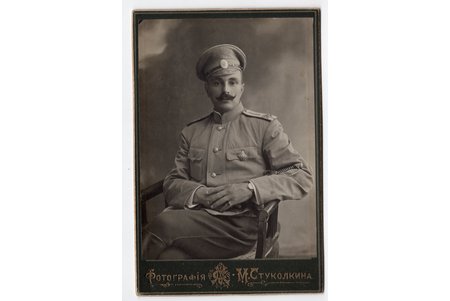 photography, Imperial Russian Army, on cardboard, portrait, Russia, beginning of 20th cent., 14.2х10.3 cm