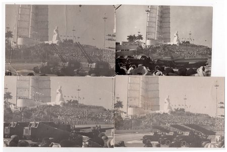 fotogrāfija, 4 gab., parāde, stadiona celtniecība, PSRS, 20. gs. 70tie g., 12.2х9 14х9 cm