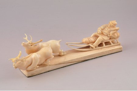 figurative copmosition, Reindeer Sled, Uelen bone carving workshop(?), bone carving, USSR/Russian Federation, 22.9 cm, weight 382.3 g