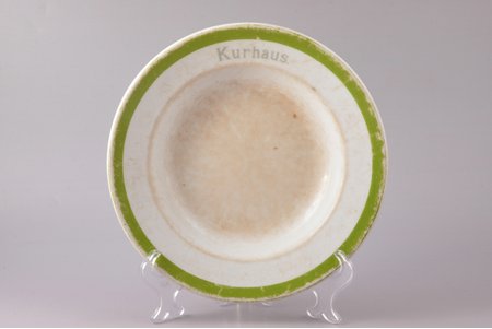 soup plate, "Kurhaus", porcelain, M.S. Kuznetsov manufactory, Riga (Latvia), Russia, 1890-1910, Ø 23.7 cm