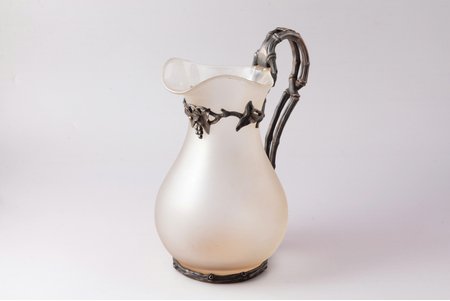 jug, silver, 84 standard, glass, h 23.8 cm, Nichols & Plinke, master Robert Kohun, 1874-1883, St. Petersburg, Russia