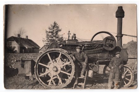 photography, steam thresher, Latvia, 20-30ties of 20th cent., 14х8.8 cm