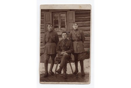 фотография, Латвийская армия, Латышские стрелковые батальоны, Освободительная война, Латвия, начало 20-го века, 13.2х8.4 см