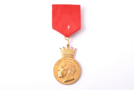 медаль, Принц Бертиль, герцог Халландский, "För förtjänstfullt arbete", № 67, Швеция, 49.2 x 33 мм, мастер David Wretling, в футляре