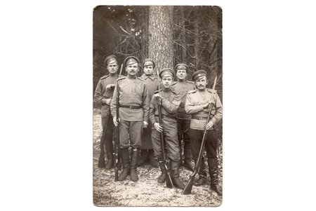 photography, Imperial Russian Army, group of soldiers, Russia, beginning of 20th cent., 14х9 cm