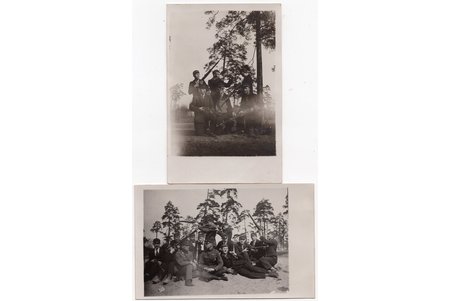 photography, 2 pcs., Latvian Army, students, 20-30ties of 20th cent., 14х8.8 cm
