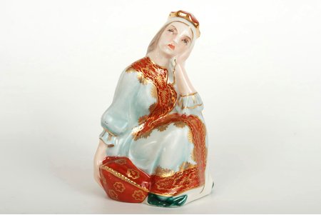 figurine, Czarevna Nesmejana, porcelain, Riga (Latvia), USSR, Riga porcelain factory, molder - Rimma Pancehovskaya, the 50ies of 20th cent., 10 cm