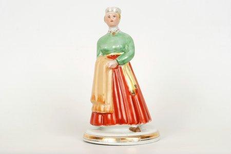 figurine, Woman in national suit, porcelain, Riga (Latvia), J.K.Jessen manufactory, the 40ies of 20th cent., 15.5 cm