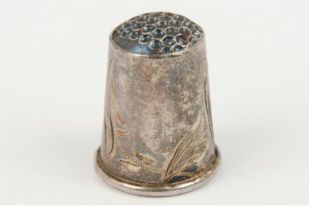thimble, silver, 875 standard, 3.3 g, the 20-30ties of 20th cent., Latvia