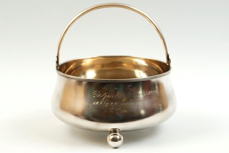 candy-bowl, silver, 84 standard, 291.5 g, ~1908-1912, St. Petersburg, Russia, 9 x 14 cm, master - Ivan Futikin