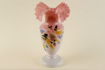 ваза, эмалевая роспись, начало 20-го века, высота 28 см