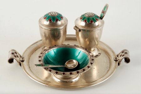 set for spices, silver, Tallinn manufactory, 916 standard, 164.4 g, the 60-80ies of 20th cent., USSR