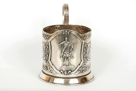 tea glass-holder, Jury Dolgoruky, german silver, USSR, the 60-80ies of 20th cent.